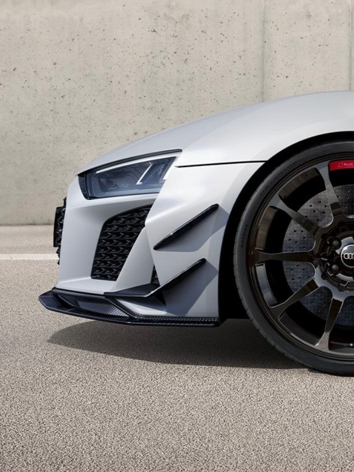 R8 GT FRONT AERO - AUDI R8 GT FL 2019+ GEN 3 DRY CARBON FIBRE Front Splitter and Canard Package