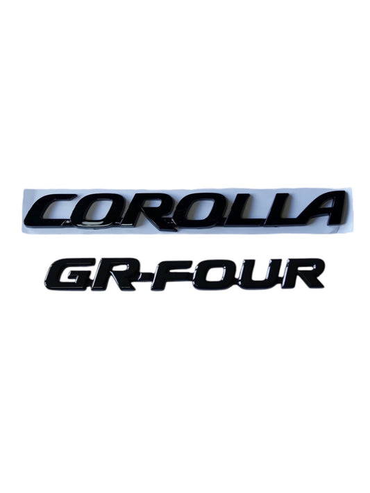 GR Corolla Rear Badge Set – Gloss Black Emblems for Toyota GR Hatch