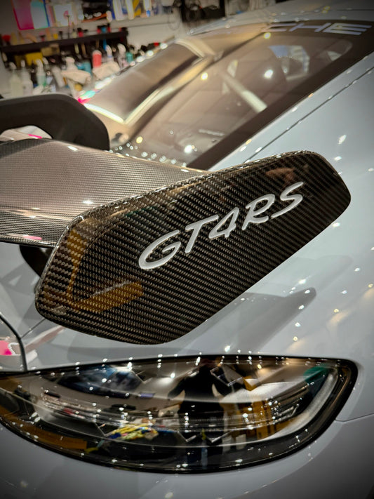 GT4 RS Carbon Wing End Plates – Dry Carbon Rear Aero Upgrades for Porsche 718 GT4 RS