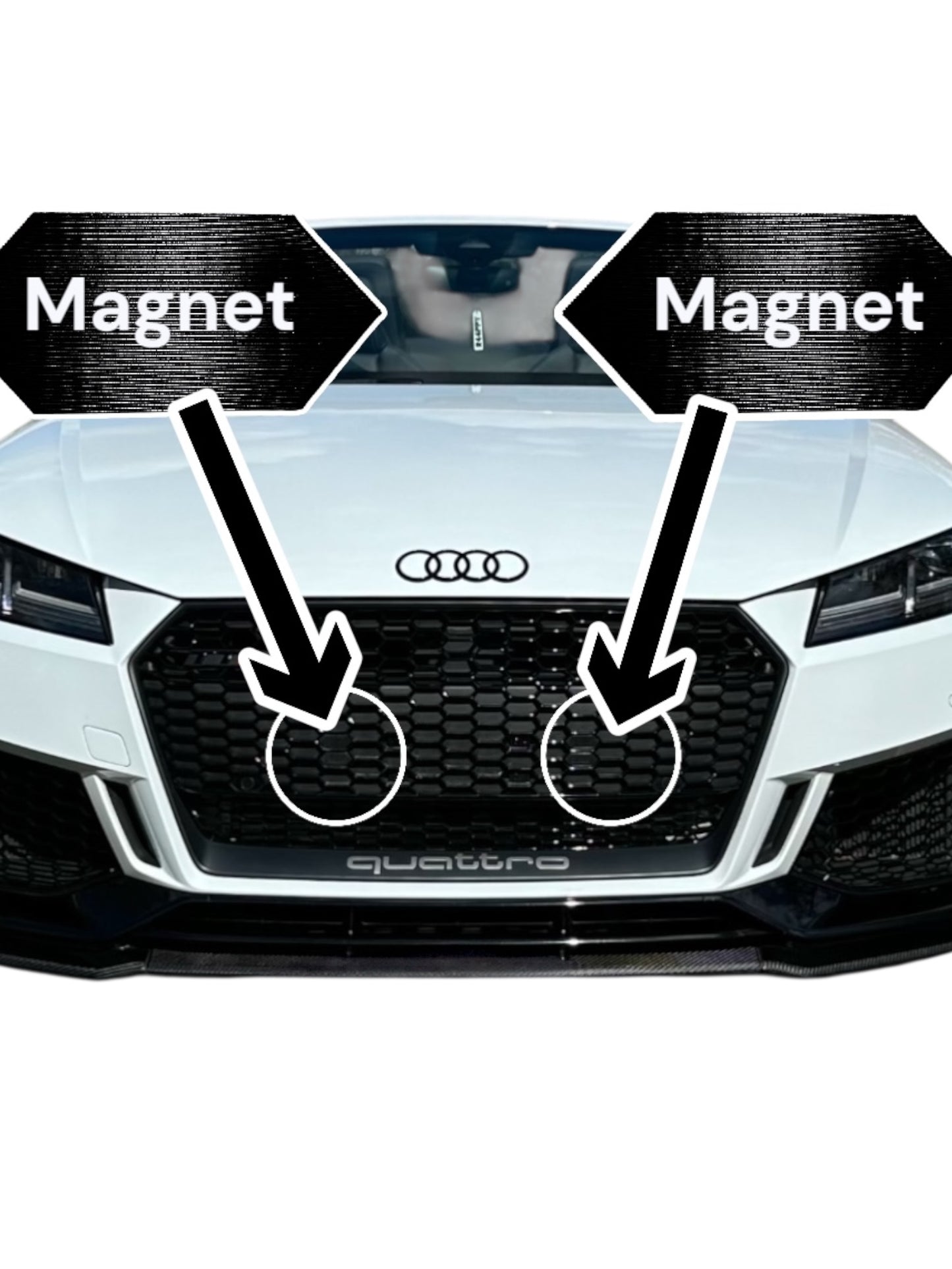 NUMBER PLATE GRILLE MAGNETS - AUDI TTRS 8S OEM GRILLE MAGNET HOLDERS