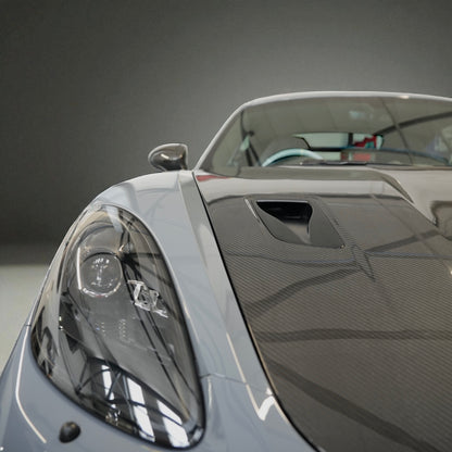 GT4 RS STYLE HOOD - PORSCHE 981/718 GT4 DRY CARBON FULL FUNCTIONAL BONNET