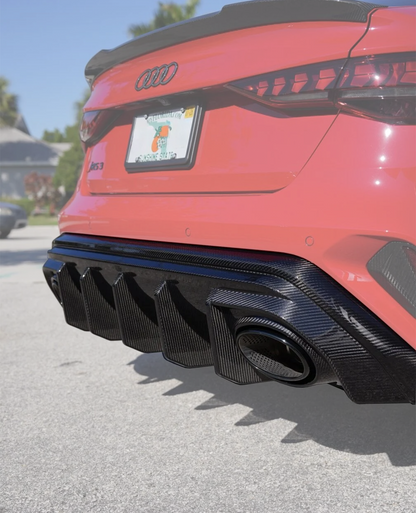 AUDI RS3 8Y GEN 2 - CARBON CENTRE REAR DIFFUSER V1 SPORTBACK/SEDAN (FL GEN 2 8.5)