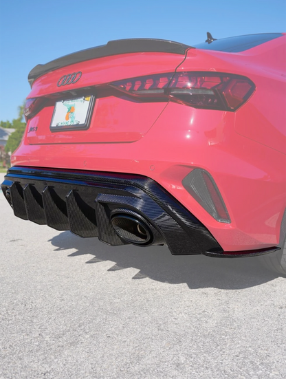 AUDI RS3 8Y GEN 2 - CARBON DIFFUSER INC SIDE ELEMENTS V2 SEDAN (FL Gen 2 8.5)