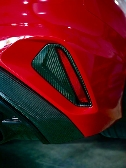AUDI RS3 8Y GEN 2 CARBON REAR BUMPER TRIM INSERT REPLACEMENTS (GEN 2 FL)
